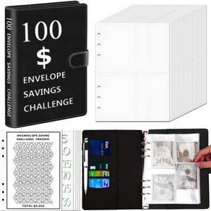 100 Envelop Money saving challenge Binder sheet New and shiny Envelops